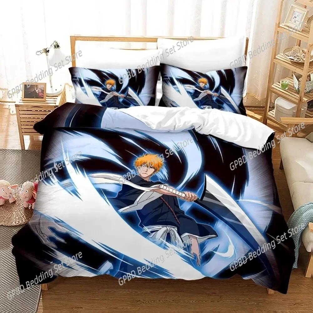 Anime Bleach Kurosaki Ichigo 3D NIEUWE Dekbedovertrek Kussensloop Beddengoed Set Volwassen Jongen Slaapkamer Decoratie Kinderen Enkel Dubbel Groot
