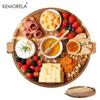 1/2PCS Acacia Wood Charcuterie Board Featuring Handles - Circular Serving Tray for Cheese Fruit Meats & Snacks For Restaurants