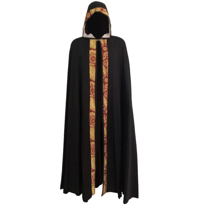 Halloween Death Cloak Loose Comfortable Hooded Death Robe Cloak Meidieval Cape Costume for Adult Cosplay Party Halloween
