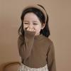 Autumn Winter Baby Boy Girl Solid Long Sleeve Bottoming Shirt Children Turtleneck Casual Tshirt Kid Striped Top Clothes