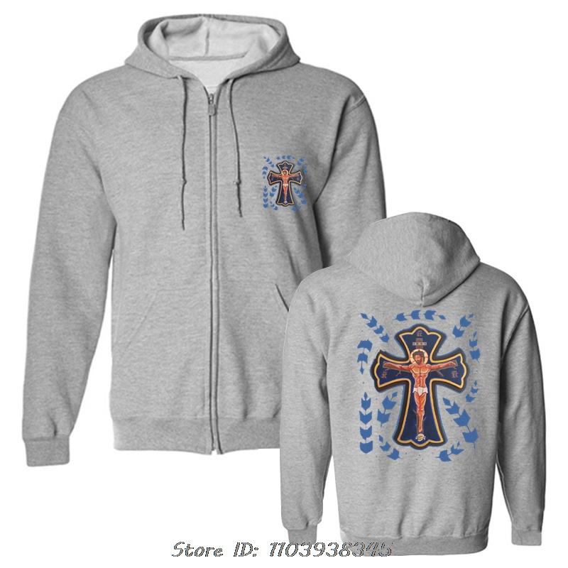 Jesus Christ Pantocrator Icon Sinai Orthodox Oversized Hoodie Christian Hoody Graphic Sweatshirt Cotton Streetwear zip up Jacket