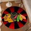 Chicago Hockey Round Rug for Livingroom,Bedroom, Palyroom, Chair Rug, Area rug, Circle Carpet, Large Size Decor Fan Christmas gift