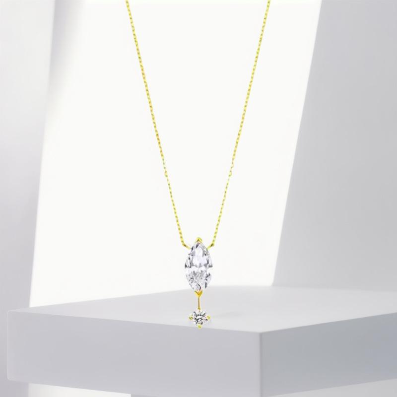 Ma Yan Water Drop Necklace for Women, Light Luxury, High End, Simple Clavicle Chain, Versatile, Sparkling Jewelry