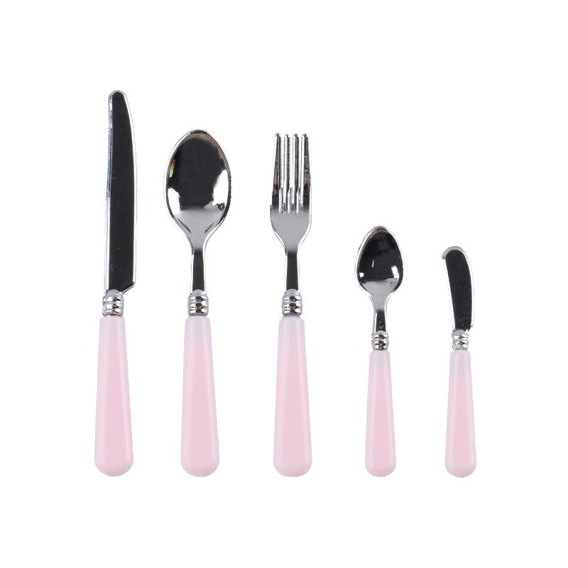 

5Pcs Doll Accessories 1/6 Scale Miniature Dollhouse Kitchen Mini Knives Forks Spoons Tableware Set Model Girl Gift