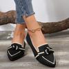 Knitted Shallow Mouth Single Shoes Women's Soft Sole Lightweight Bow Breathable Lazy One-pedal Inner Height-increasing Single Shoes