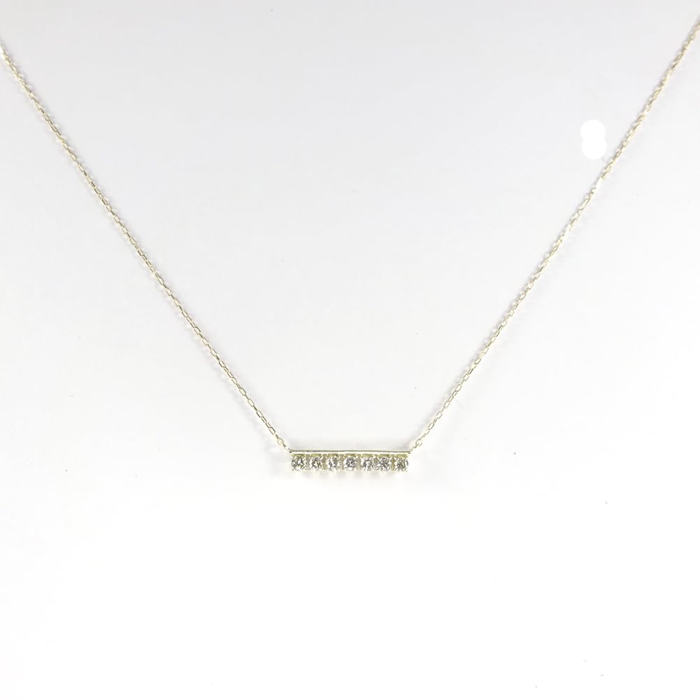 and My Jewelry K10 Diamond 10k Yellow 7 Diamond Pendant SI High Quality [Your Box] Necklace, Gold, Stones, Level, [April Birthstone] [Gift Wrapped]