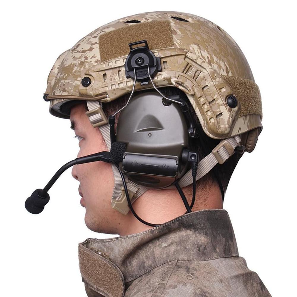 Pair Tactical Military Headset Helmet Adapter Left & Right Side ARC Rail Adapter