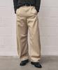 DRAW FIT Curved Cotton Washed Pants [Beige]