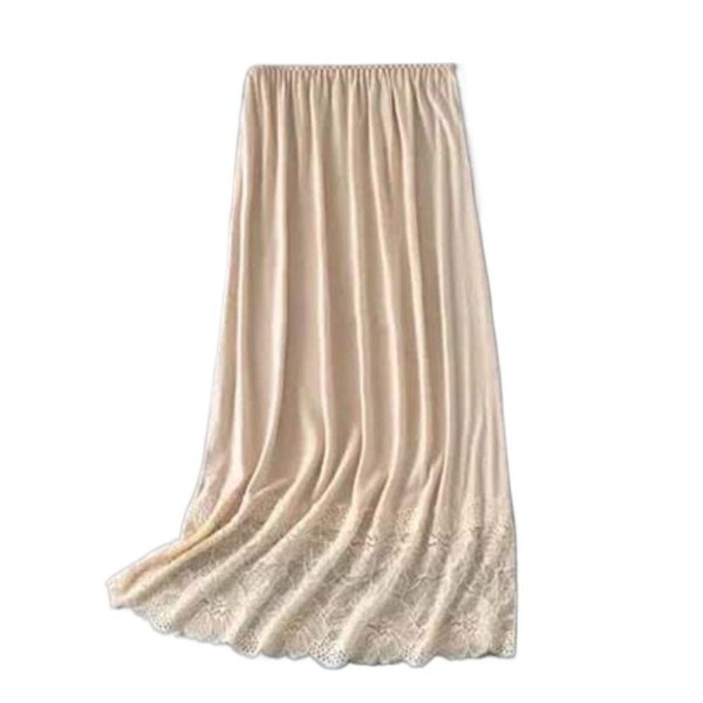 

Сетка Цветок Безопасность Нижняя юбка Слип Юбка Однотонная Высокая талия Подкладка Нижняя юбка JK абрикосовый