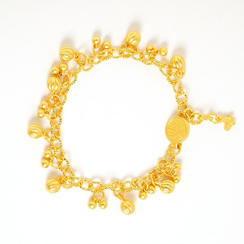 Pumpkin Bracelet Chinese Style Retro Light Luxury Bracelet with Chinese Characters 'Fu'