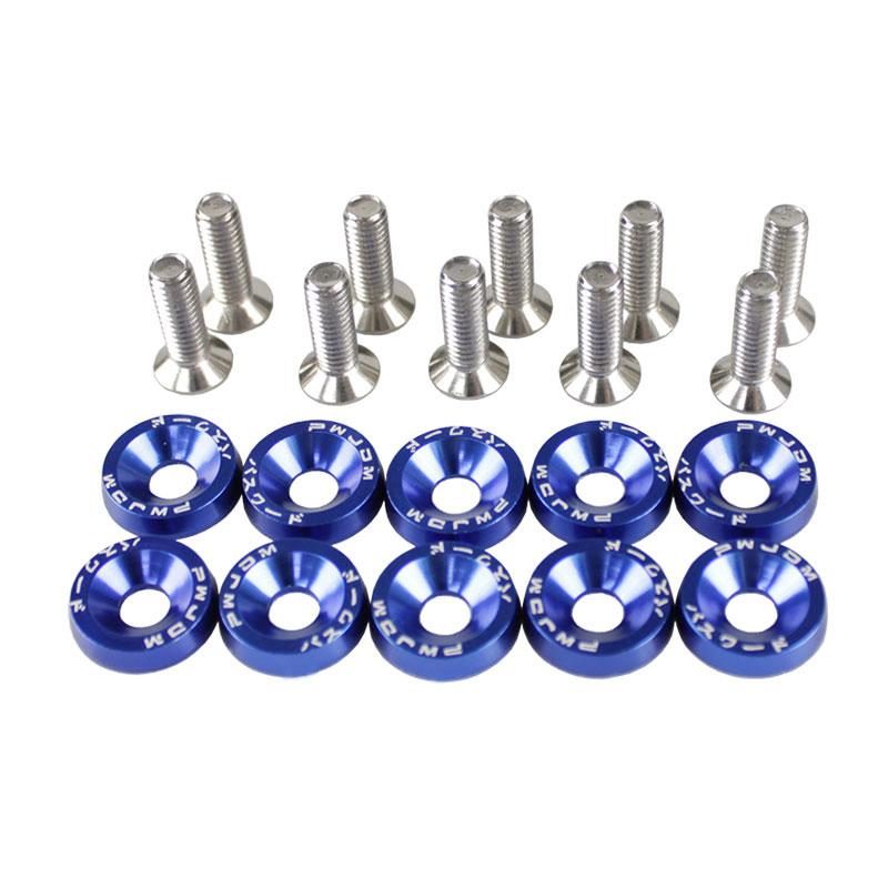 RASTP-Aluminum 10Pcs M6X20 Car Modified Hex Fasteners Fender Washer JDM Bumper Engine Concave Screws For Honda RS-QRF002