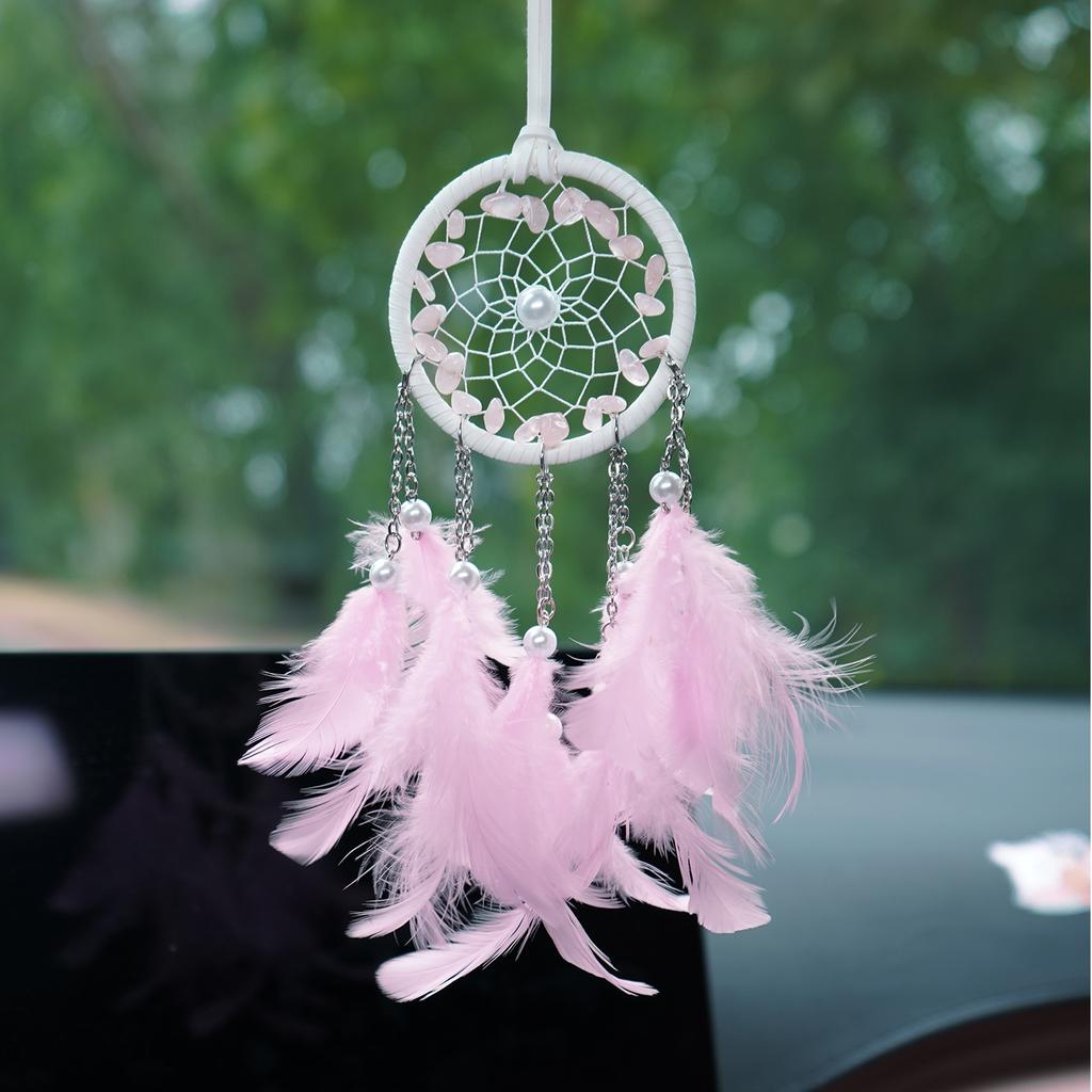 Vintage Creative Feathers Dream Catcher Mini Window Hangings Car Pendants Handmade Wind Chimes For Girls Holidays Gifts