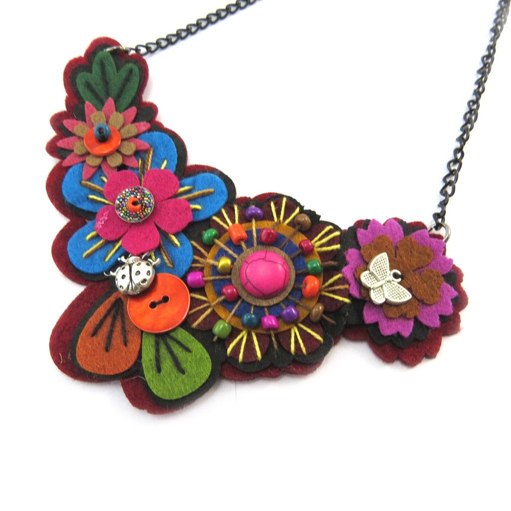 Les Trésors De Lily [P3367] - Collier créateur 'Capucines' rouge multicolore