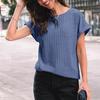 Women's 2025 Short Sleeve Crew Neck T Shirt Casual Loose Ribbed Knit Pullover Sweater Tops Summer Spring Outfits Gifts