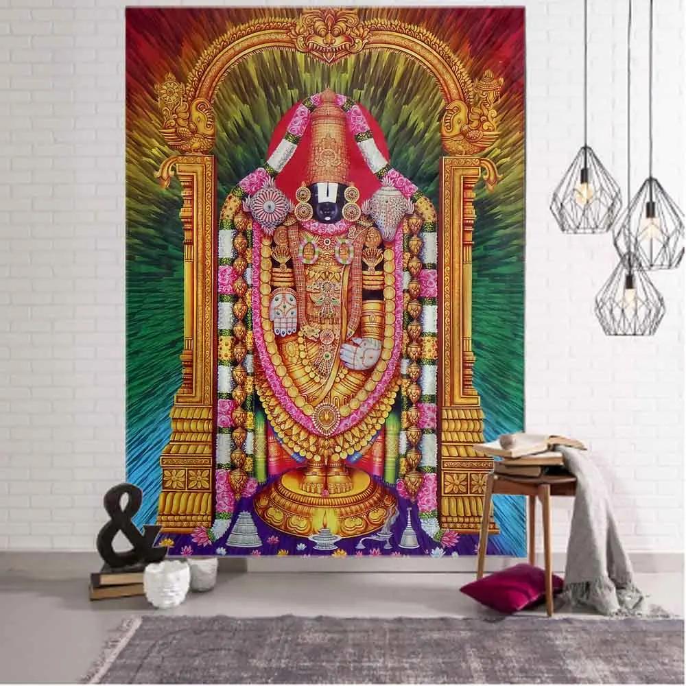 Lakshmi Deity Tapestry 2D Flat Print Prosperous Home Decor Bedroom Living Room Tapestry Charming Functional Sacred Lively Hindu