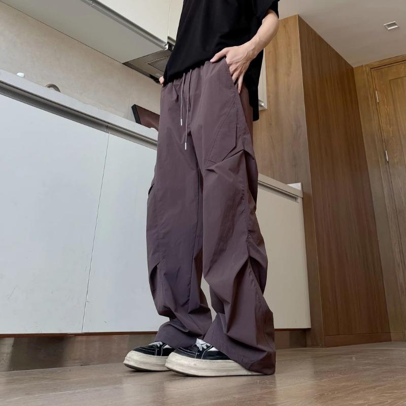 Autumn Thin Casual Ice Silk Work Pants for Men's Trendy Versatile Loose Breathable  Trousers