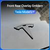 FOR Tesla Model 3 Model Y ABS Car Overlay Sticker Front Hood Cover Emblem Steering Wheel Rear Trunk Badge Modified Decoration