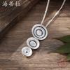 New Color Painting Oil Geometric Round Stud Earrings Pendant Set, Women's Fashion High-end Ring Necklace.