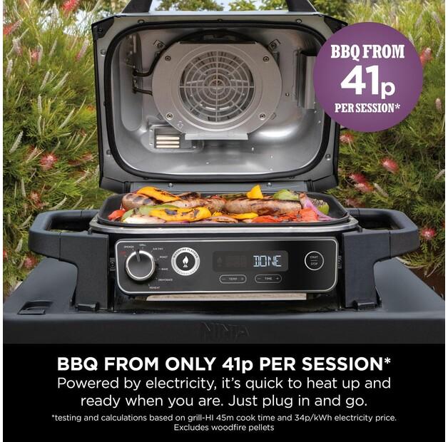 Electric Grill Ninja Woodfire Electric Outdoor Grill & Smoker (OG701UK)
