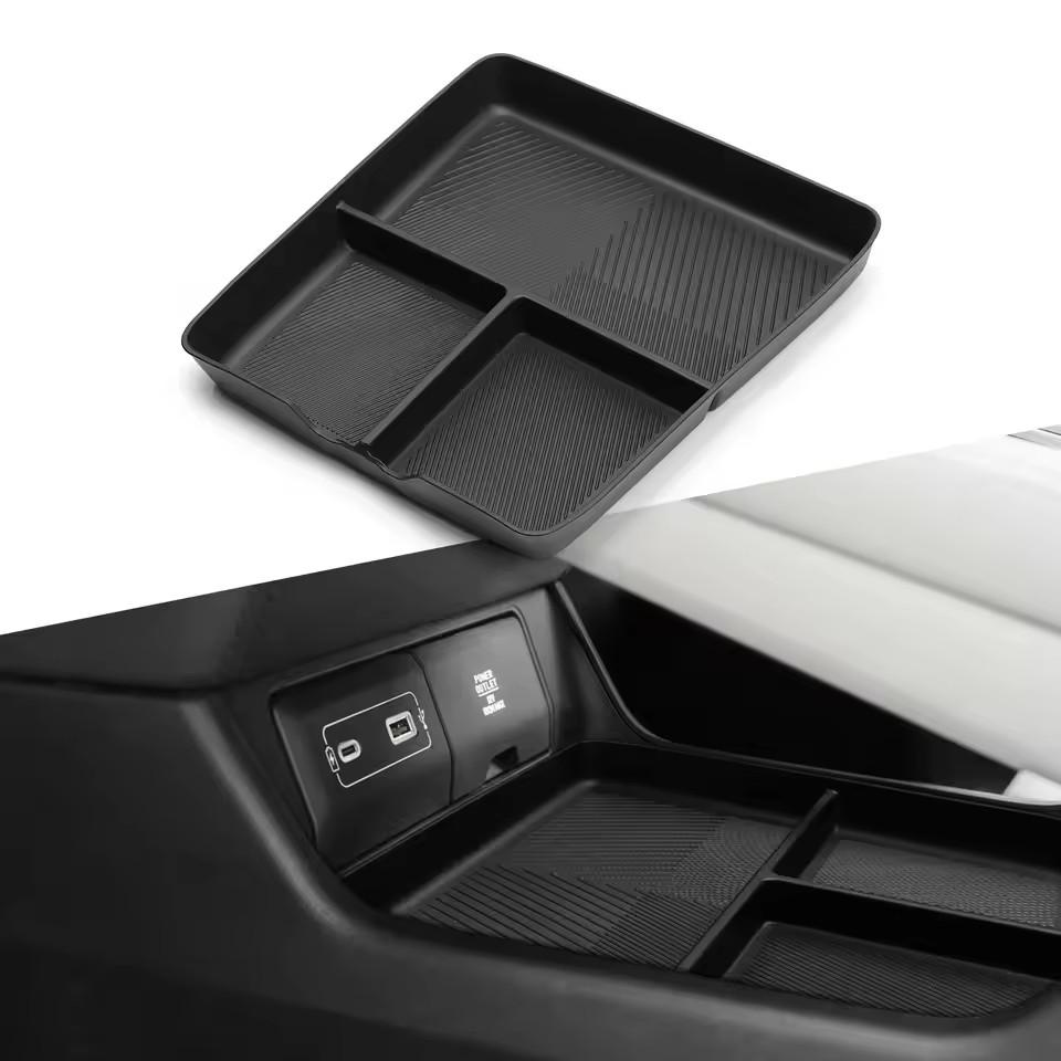 For Xpeng P7/P7i 2025 2025 TPE Center Console Lower Storage Box Auto Tray Organizers Tidying Car Interior Accessories Black