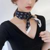 New Korean Style Silk Fashion Neck Scarf - Spring/Summer Thin Faux Silk Printed Scarf for Women.