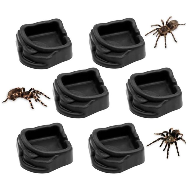 6pack Plastic Feeding Dishes for Small Pet Such As Spiders and Hermits Crabs with Simple Maintenance and Safe