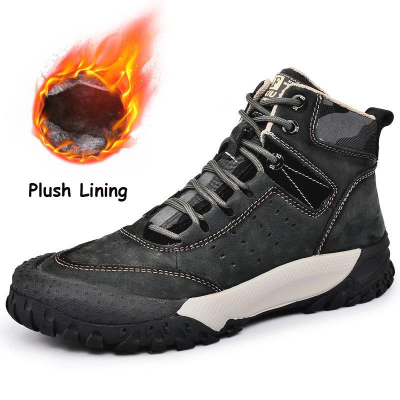 Férfi magas szárú pamutcsizmák, szabadidős cipők Túratúracipők