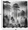 black and white shower curtain misty tall trees woodland natural landscape fabric bathroom decoration shower curtain with hook