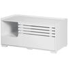 PawHut Cat Litter Box with 2 Shelves 2 In 1 Design Magnetic Door White
