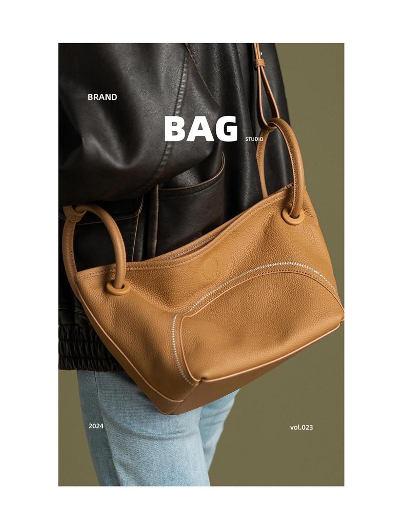 Niche 2024 Women's Market Basket Soft Leather Shoulder & Crossbody Tote Bag