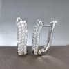 Exquisite White and Black Zircon Hoop Earrings for Women Golden Wedding Party Fashion Jewelry Gifts