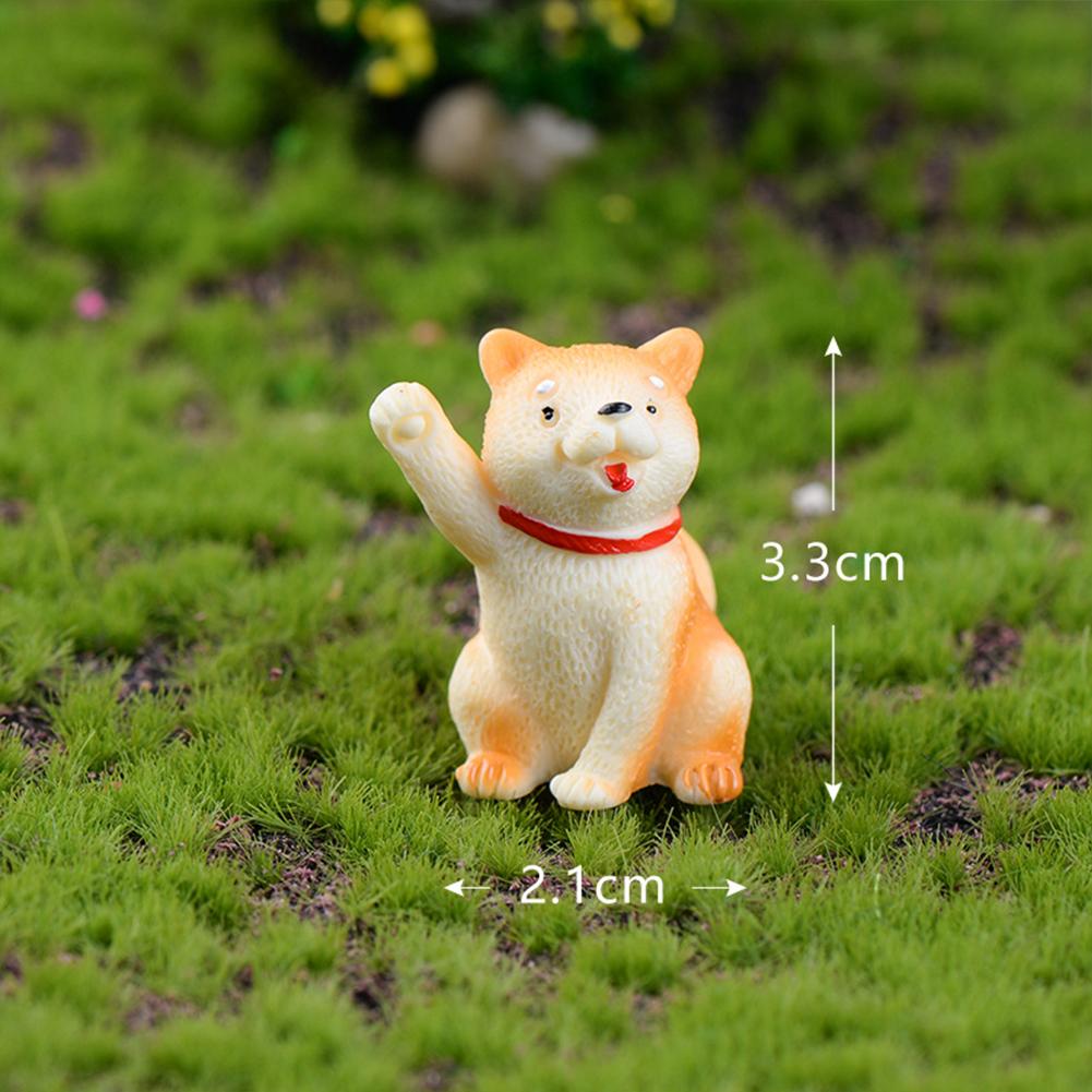 Micro décoration de paysage Akita en forme de chien, petite décoration succulente créative en résine bonsaï