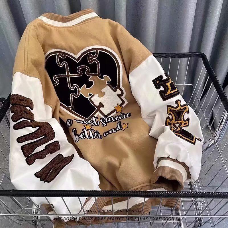 

Мужская винтажная вышитая ретро бейсбольная куртка - Весенний тренд, Свободный крой, Унисекс L