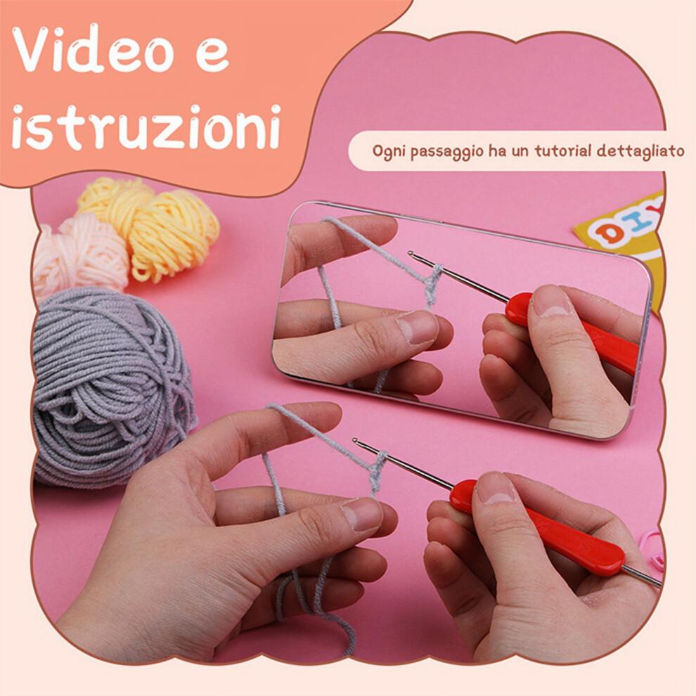 DIY Elephant Crochet Kit with Knitting Yarn Needles Plush Doll Easy