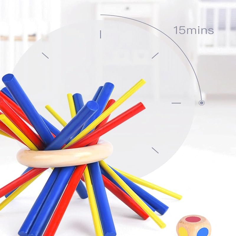 [TOUFEIYUAN] Holz Klebe Balance Spiel Tischspiel für Kinder und Erwachsene. Klebriges Balance Spiel Brettspiel für Kinder und Erwachsene. Würfel, Geschicklichkeitstraining,