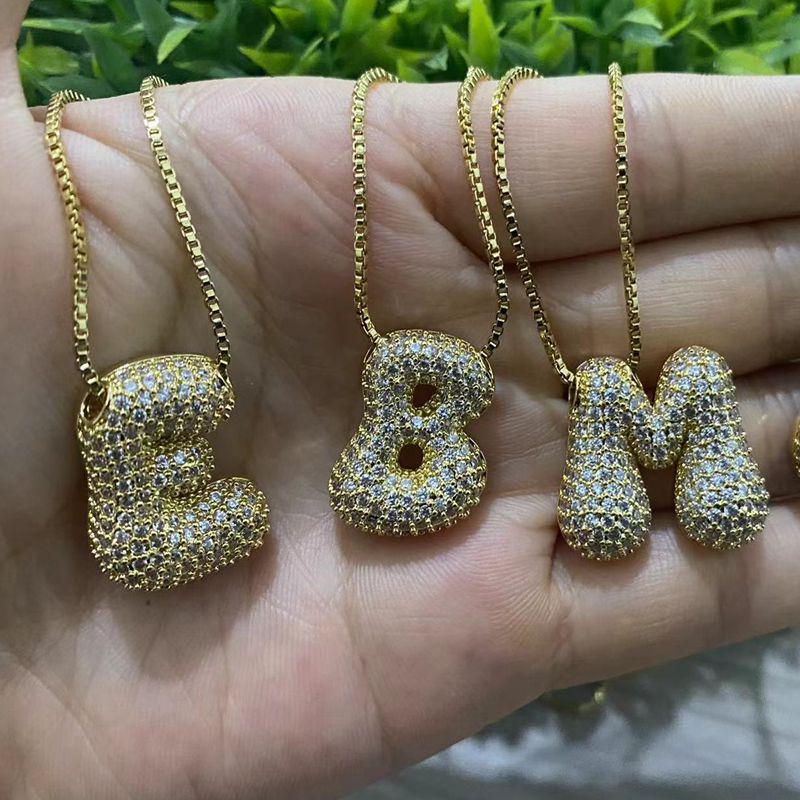 Elegant 26-Letter Micro-Inlaid Zirconia Necklace: Light Luxury 18K Gold-Plated Classic