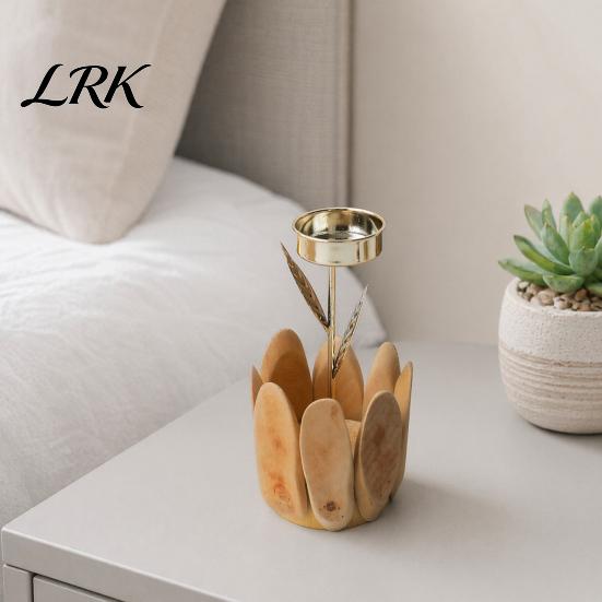 Eco-friendly Wood Candle Holder Wooden Glass Holder, Rustic Driftwood Ornament, Farmhouse Natural Tabletop Decor for Living Room Bedroom Office