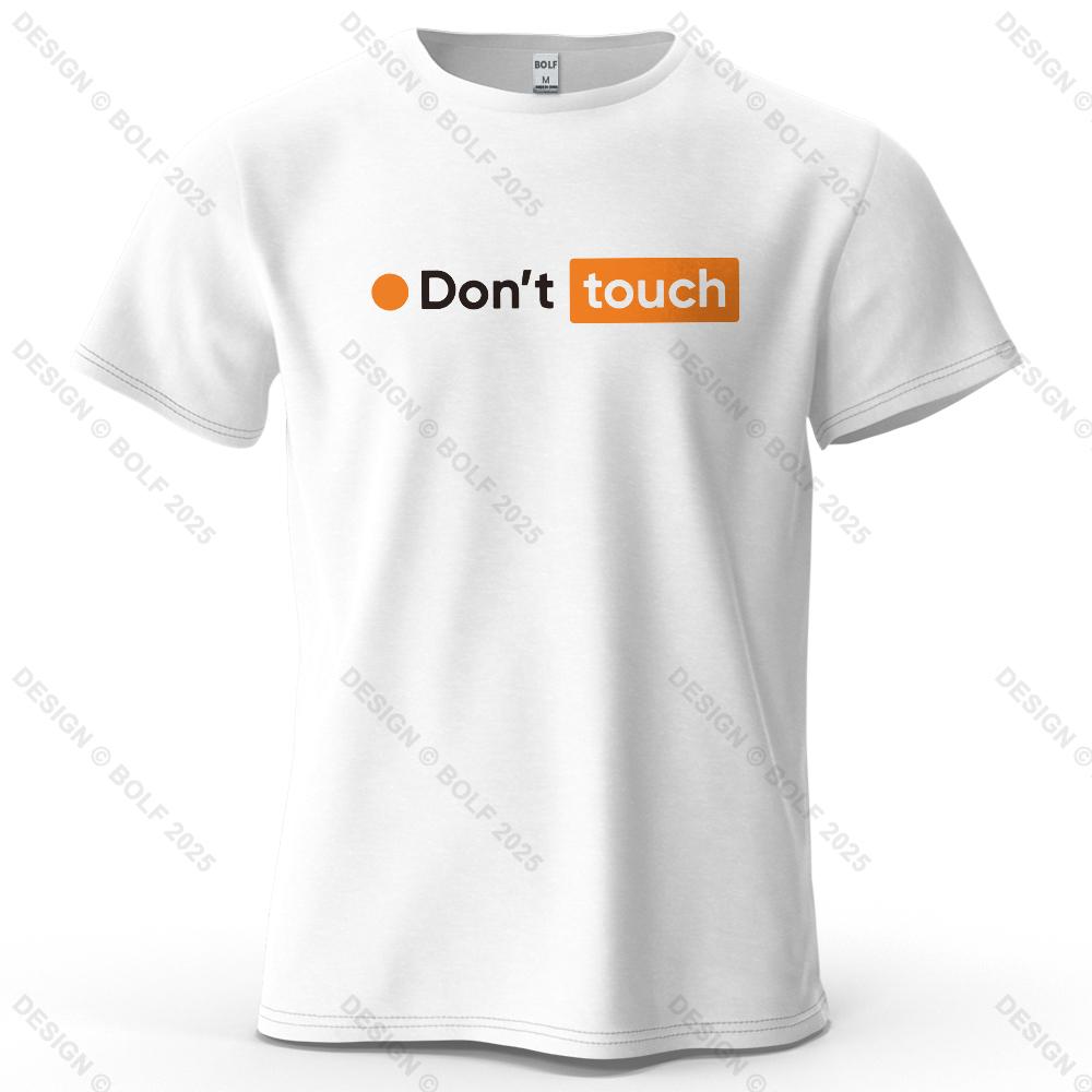 Men's Dont Touch Graphic Short Sleeve T-Shirt 100% Cotton Breathable Vintage Printed Tops Tee Summer Casual Sportswear