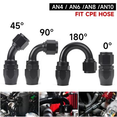1 PCS Universal Straight 0 45 90 180 Degree Aluminum Car Swivel Hose End Fitting Adapter AN4/AN6/AN8/AN10 Oil Fuel CPE Line NPT