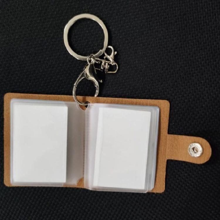 Small Sized Photo Holder Albums Keychains Sturdy PU Leather Portable Accessory for Souvenir Crafting Supplies Daily Use