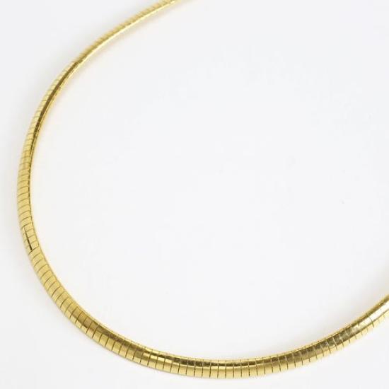 Silver Omega Necklace Gold Finish Made In Italy SV925 Hook Type