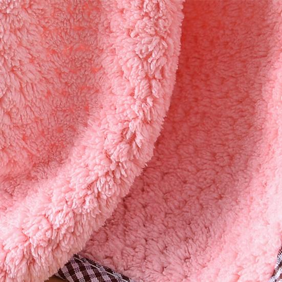 3 Pcs Cleaning Cloth Pineapple Pattern Good Absorption Coral Fleece Rectangle Hanging Hand Towel Kitchen Supplies