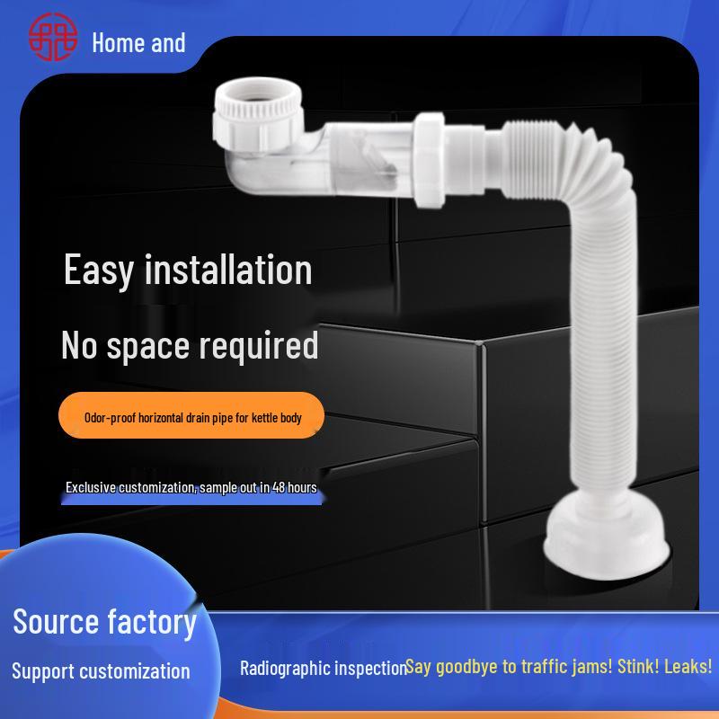 Single-Head Anti-Odor Telescopic Drain Pipe for Washbasin