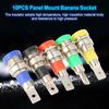 10 PCS 4.0mm Banana Jack Socket Mixed Color Female Adapter Panel Mount Banana Socket Banana Binding Post Test Probes