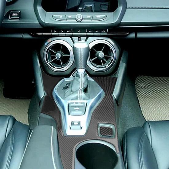 Carbon Fiber Car Gear Shift Panel Trim Sticker For Chevrolet Camaro 2016-