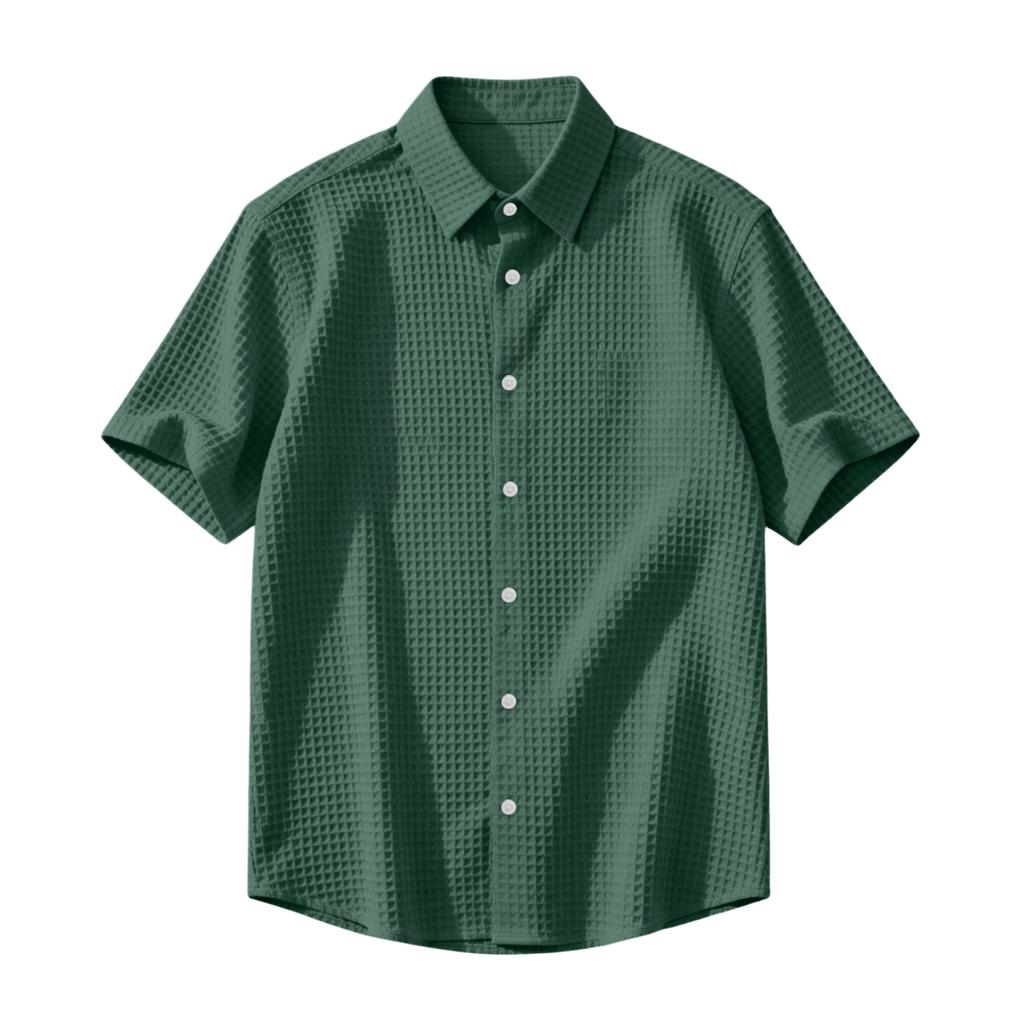 Chemise casual à manches courtes boutonnée pour homme