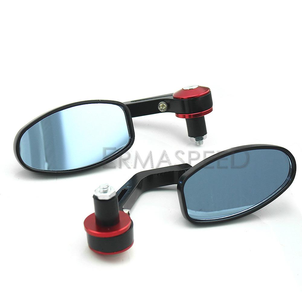 Black Motorcycle Bar End Mirrors CNC 7/8'' 22mm Handlebar Mirror Universal Rear View for Cruiser Street Sport Bikes Cafe
