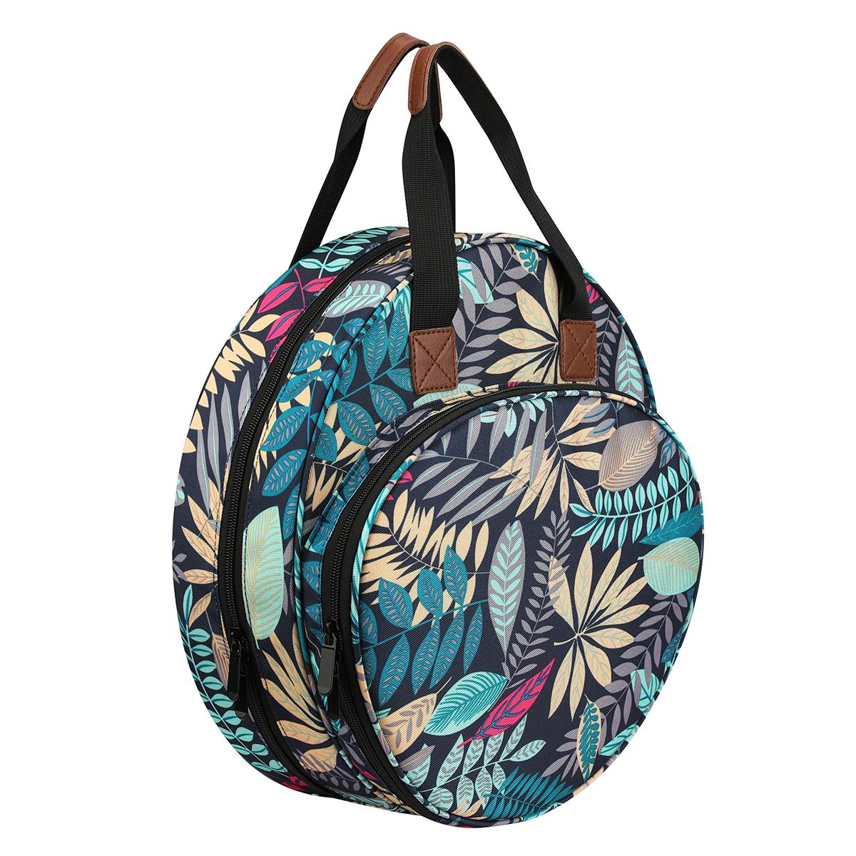 

Сумка-органайзер для вышивальных ниток Круглая вязаная сумка-тоут Портативная застежка-шнурок для швейных, вязальных проектов, хранения принадлежностей для рукоделия