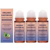 Organic Golden Castor Oil Roll-On with Rose Quartz, Pure for Skin, Brows & Lashes Growth, Cold-Pressed, Hexane-Free, 50ml