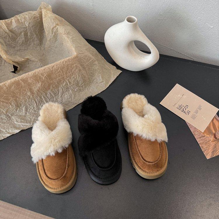 Mao Mao slippers women's outer wear design is comfortable, simple and light, casual, plush bag head drag Sangpo autumn slippers women
